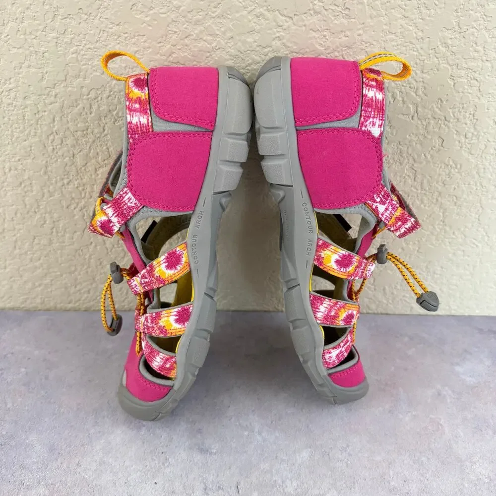 KEEN Moxie Sandals Girls Youth Size 6 Pink Yellow Water Shoes Closed Toe 1026320